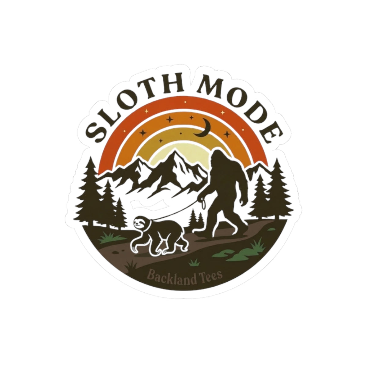 Sloth Mode BRN 3 — Hiking Rescue Dog Kiss-Cut Vinyl Decal