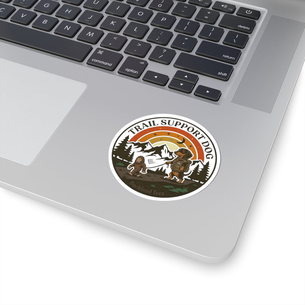 Trail Support Dog Sticker — Hiking Rescue Dog Kiss-Cut Vinyl Decal