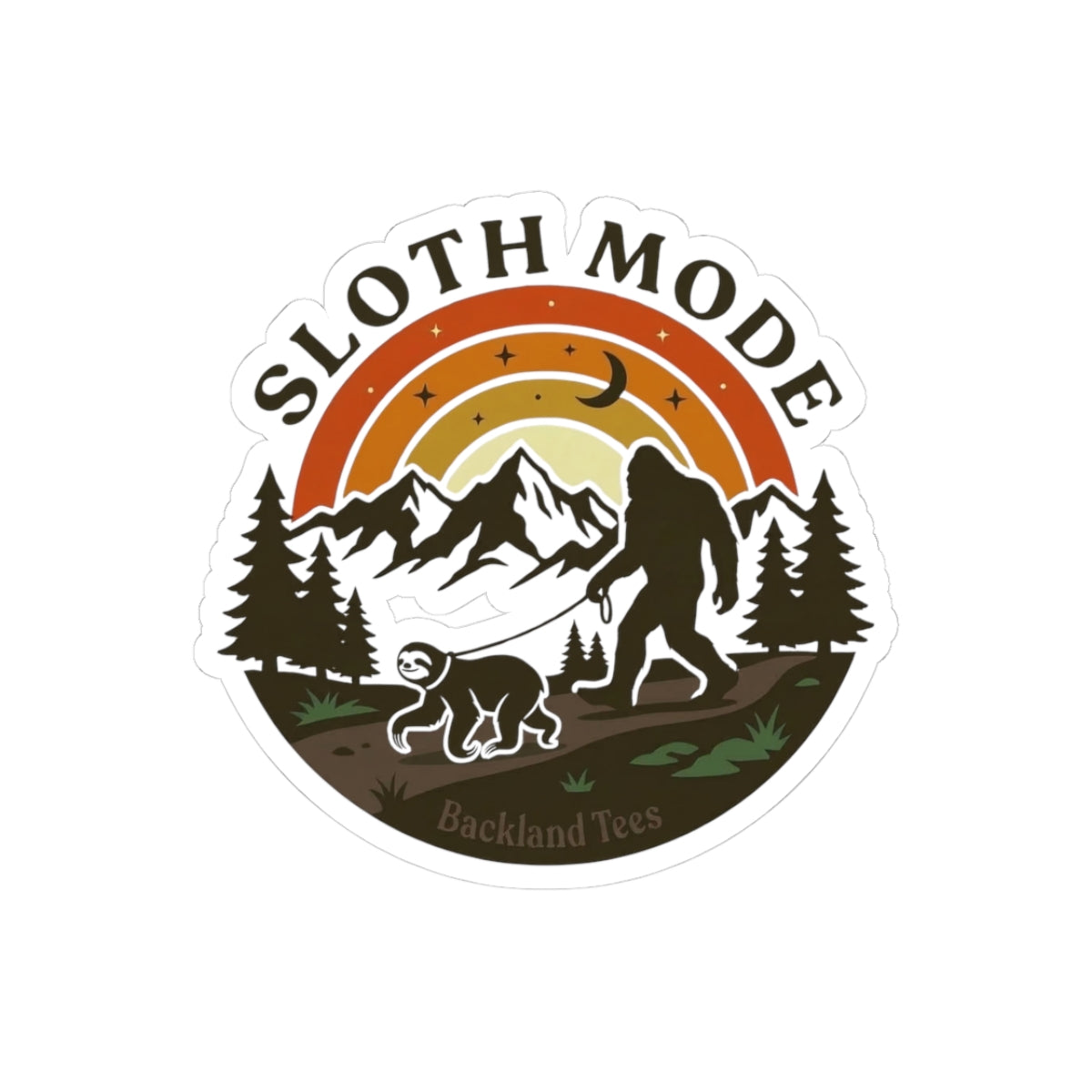 Sloth Mode BRN 3 — Hiking Rescue Dog Kiss-Cut Vinyl Decal