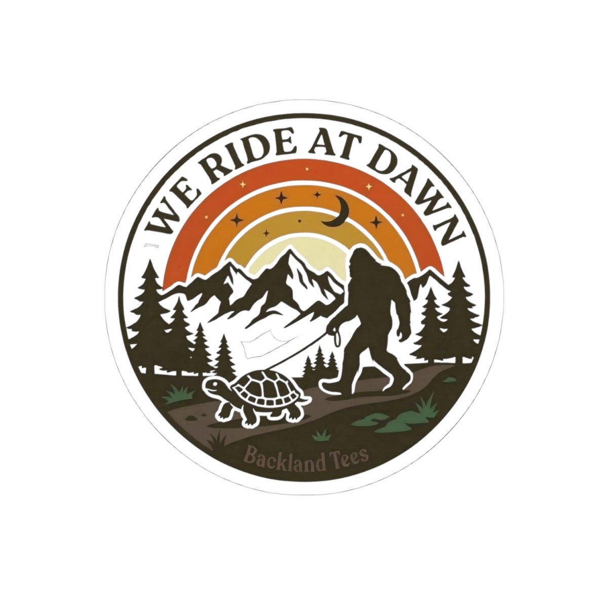 Ride at Dawn 3 — Hiking  Kiss-Cut Vinyl Decal