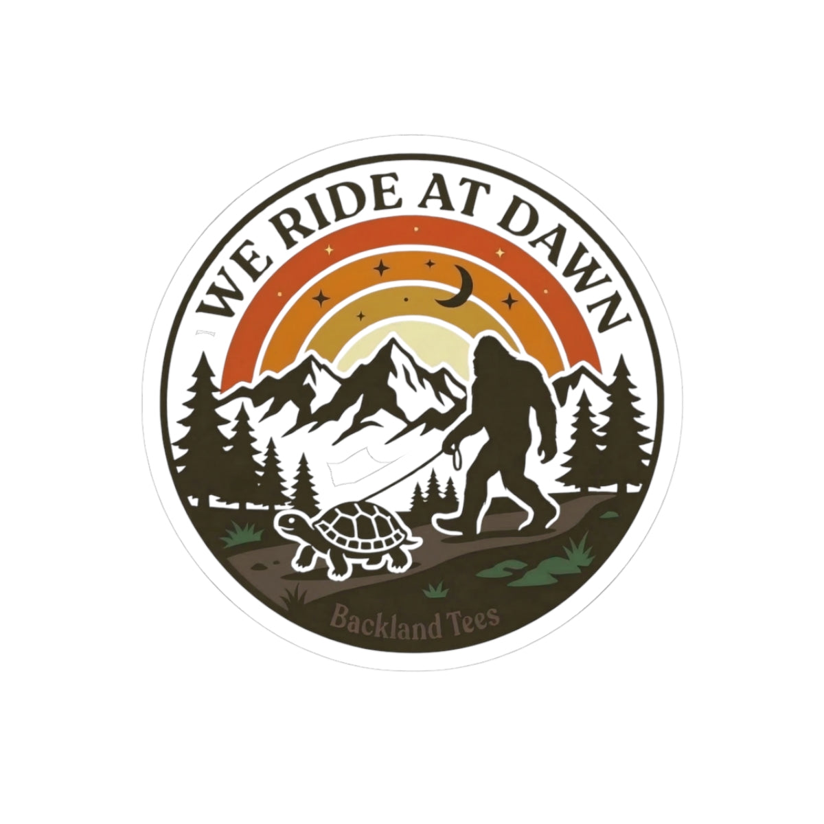 Ride at Dawn 3 — Hiking  Kiss-Cut Vinyl Decal